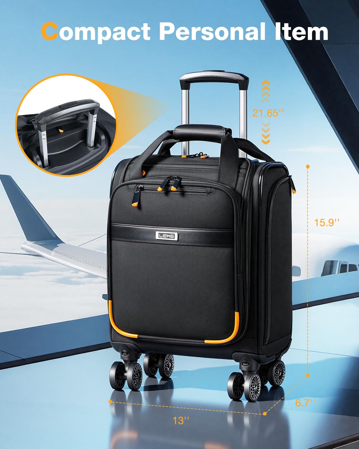 Rucksack mit Rollen, 15,6 Zoll Laptop Rucksack Trolley Leichter Reiserucksack & Business Trolley für Damen/Herren, Ideal als Handgepäck für Reise, Arbeit