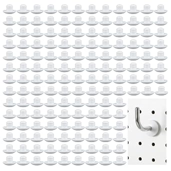 150Pcs Pegboard Hook Locks, Silicone Peg Board Locks Stoppers Translucent