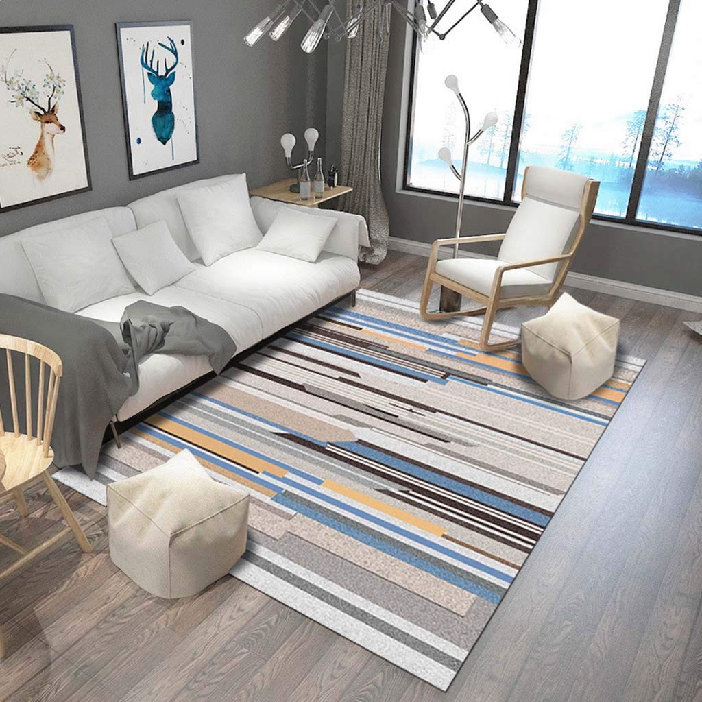Tapis de salon géométrique carré rétro style minimaliste de 7mm