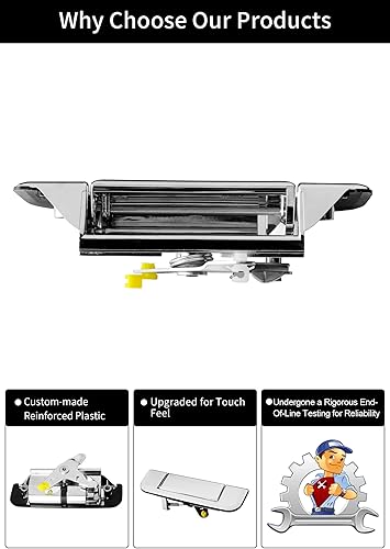 Miniatura 4 de Gledewen Manija de puerta trasera cromada, compatible con Toyota Pickup 1989-1995  6909089101, 6909089102, TO1915101, 690900K060 Cerradura de puerta