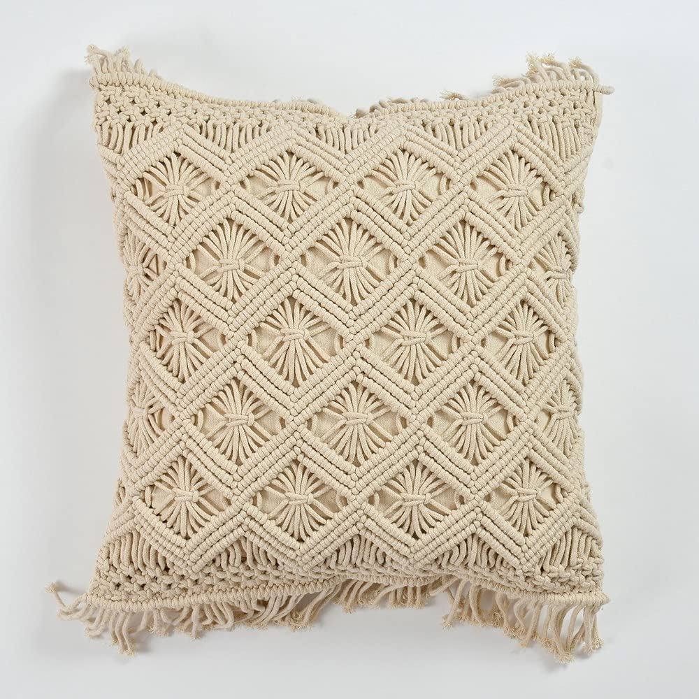 Handmade Macrame Cushion Cover - Boho Pillow -3