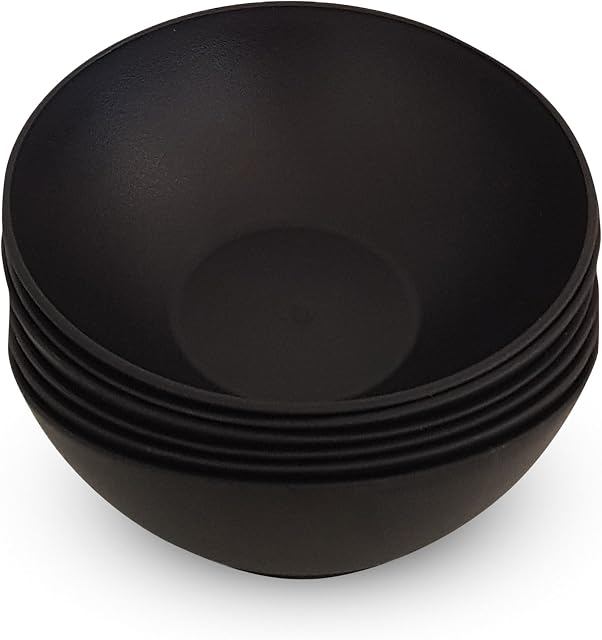 COZA DESIGN 6-Piece Bowl Set, 17 oz (Black)