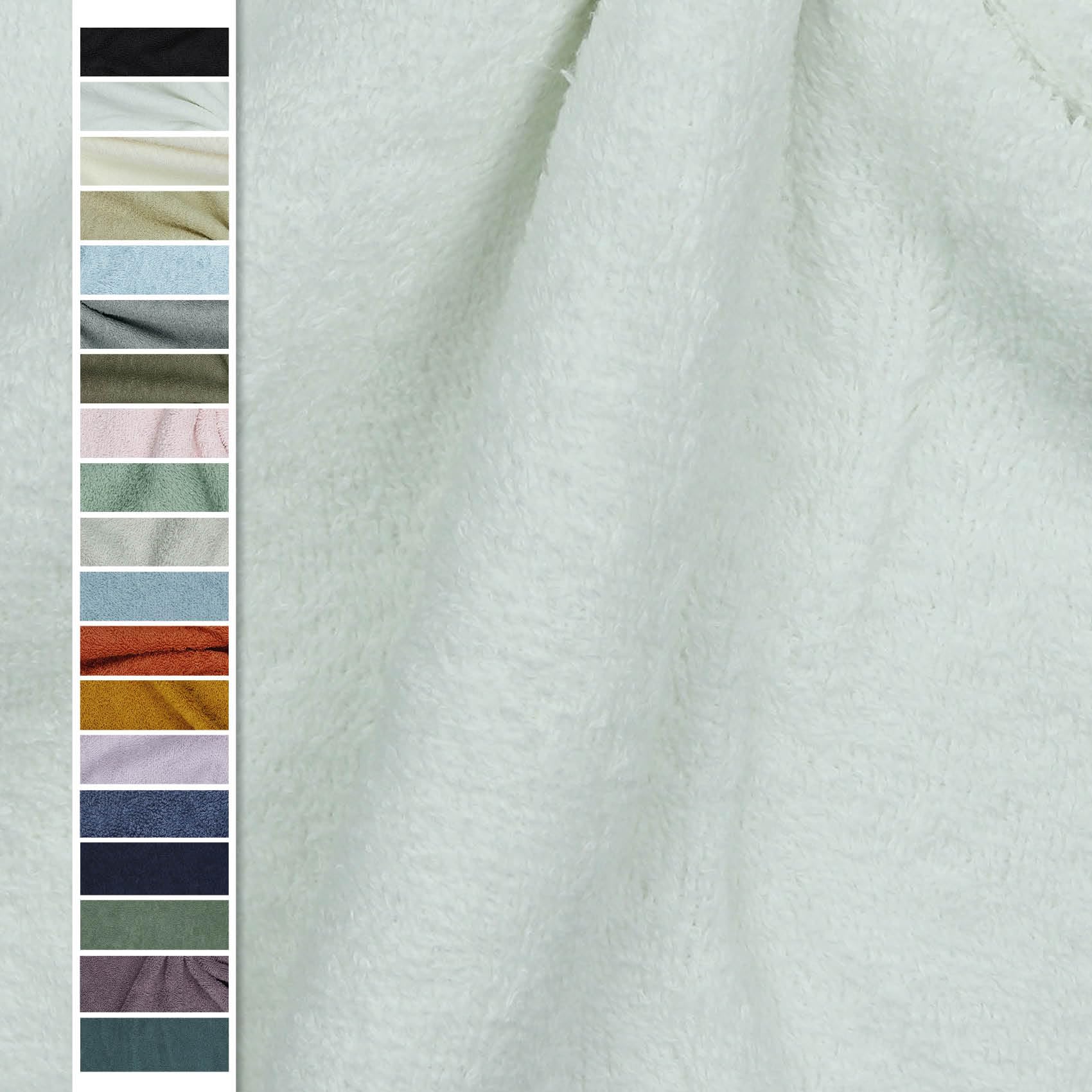 VmG-Store Terry Cloth Fabric Sold by the Metre 15 Colours for Sewing Bathrobe Terry Cloth Fabric 145 cm Width (002 I White)