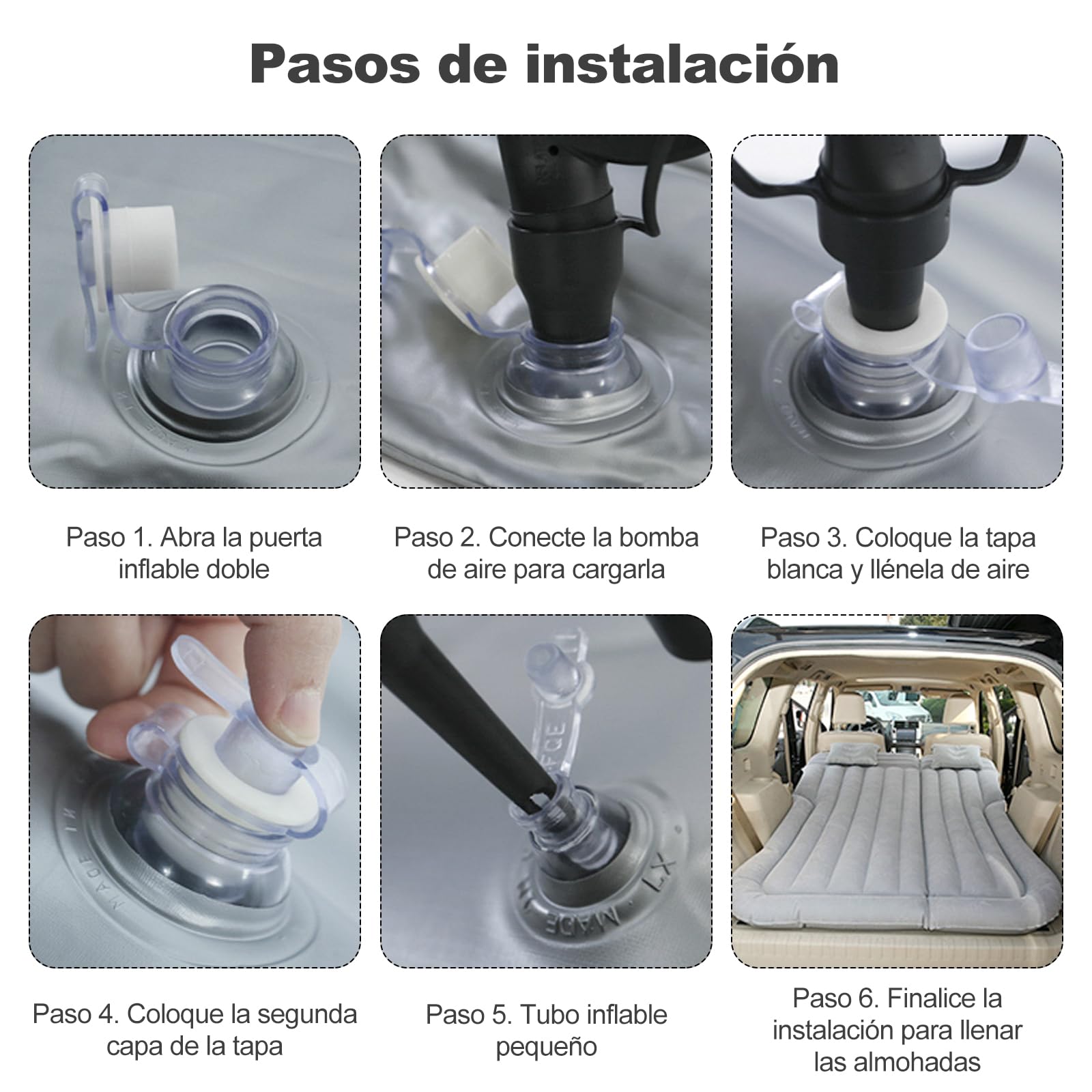 Ergocar Colchón Coche Bomba de Aire Eléctrica SUV MPV Plegable Doble Cama Colchones de Aire para Camping