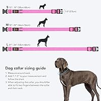 Vista 4 de Weesiber Collares para perros con luces LED recargables, luces reflectantes ajustables para perros para caminar por la noche (rosa, S)