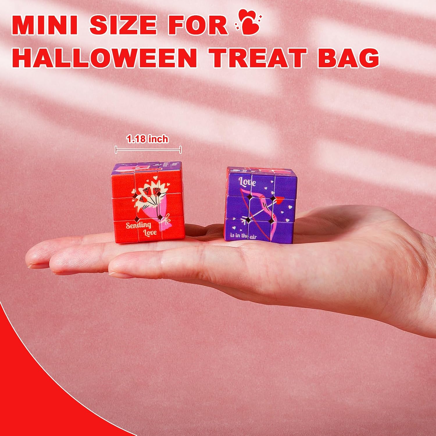 24 Pack Premium Valentine's Day Mini Cubes Set with Cards & Bags, 3x3x3 Puzzle Cubes (1.18 Inch) Heart-Themed Classroom Exchange Gifts, Valentines Gift, Bulk Party Favors, Goodie Bag Stuffers for Kids image 5