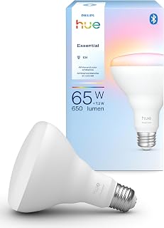 Philips Hue Essential Smart LED BR30 Bulb 1-Pack, White and Color Ambiance, E26, 7.2W, 2200K-6500K, 650 Lumens, Dimmable, Works with Alexa, Google Assistant, Apple Home
