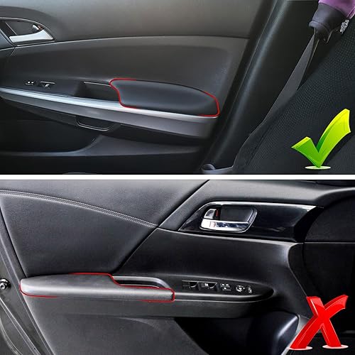 Miniatura 6 de Compatible con Honda Accord 2008-2012, 2 piezas de cuero sintético para el panel interior de la puerta delantera del reposabrazos de repuesto para