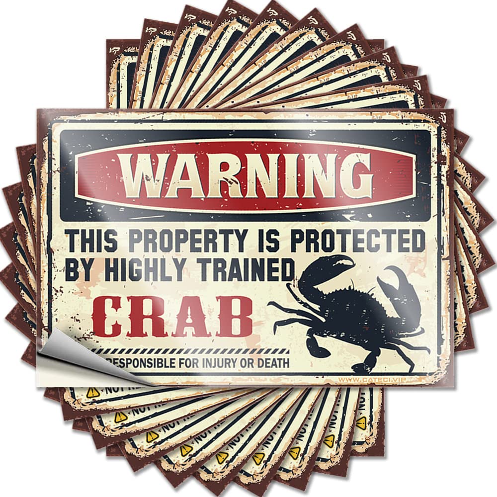 Tattoo Vintage, Classroom Waterproof Warning This Property is Protected By A Highly Trained Crab | Indie(6X9CM)