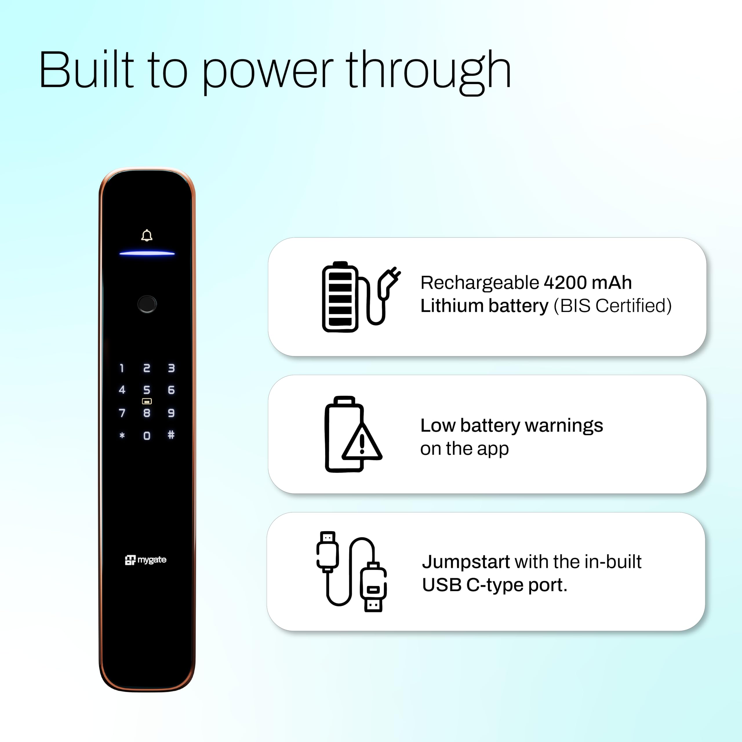 Mygate Smart Lock Pro 2 - WiFi & Biometric Security -7