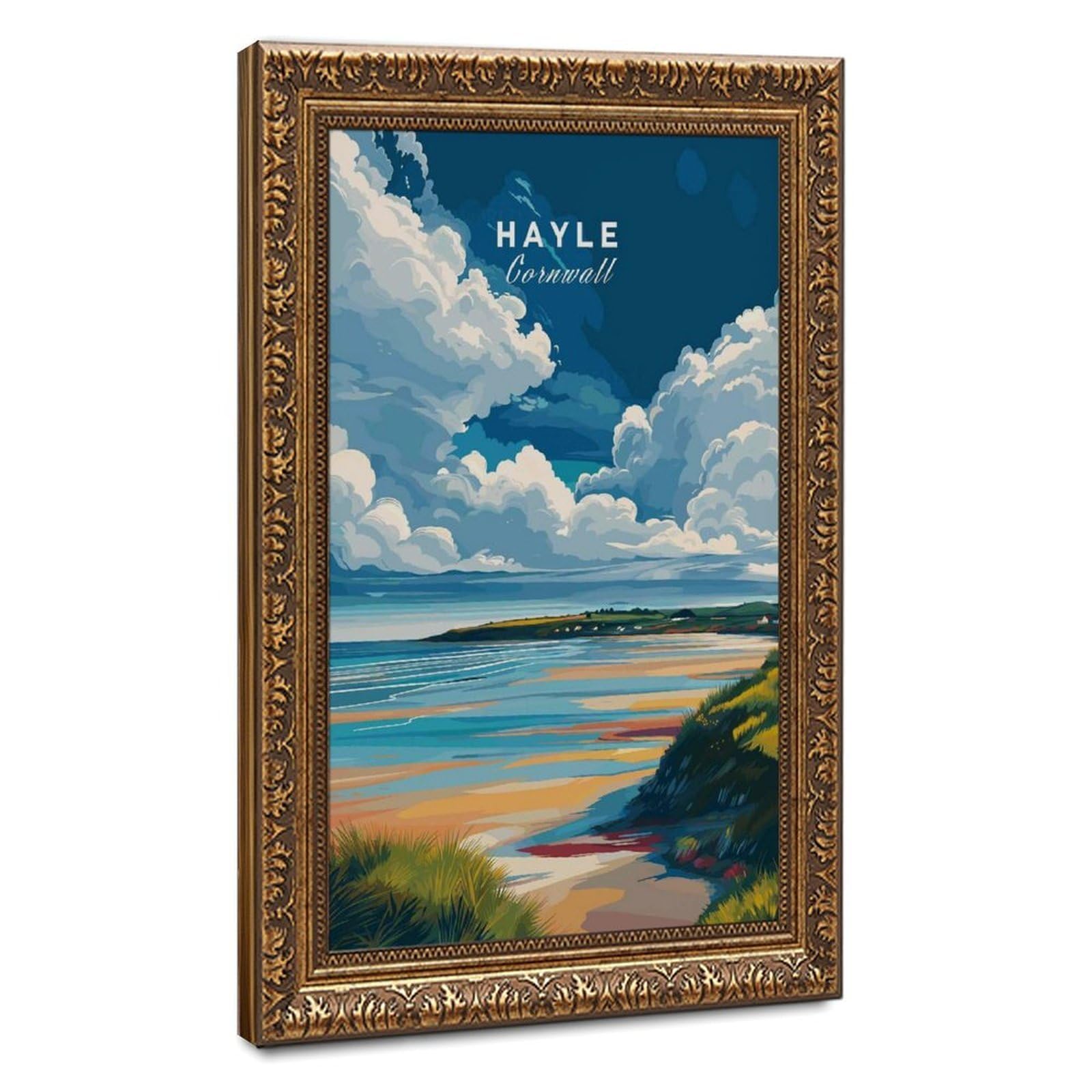 Bareronor Hayle Ocean Canvas Poster Bedroom Decor Landscape Office Room Decor Gift 16" L X 24" W