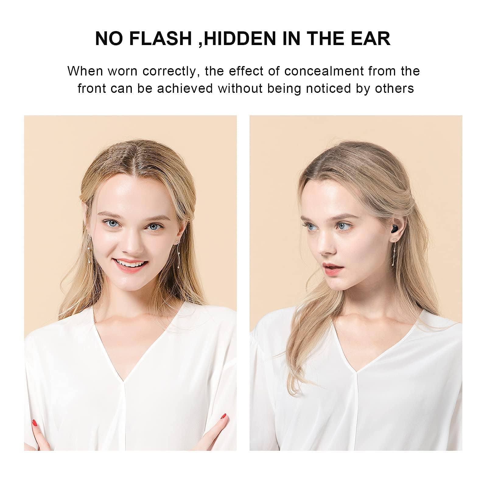 Auriculares invisibles inalámbricos con Bluetooth en el oído, mini auriculares discretos y pequeños para dormir, ocultos con funda de carga, auriculares para orejas pequeñas, trabajo, dormir, Android