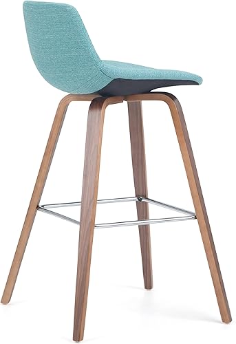 Miniatura 33 de SIMPLIHOME Randolph - Taburete moderno de mediados de siglo de madera curvada de 28 pulgadas (juego de 2) en piel sintética vegana gris piedra para