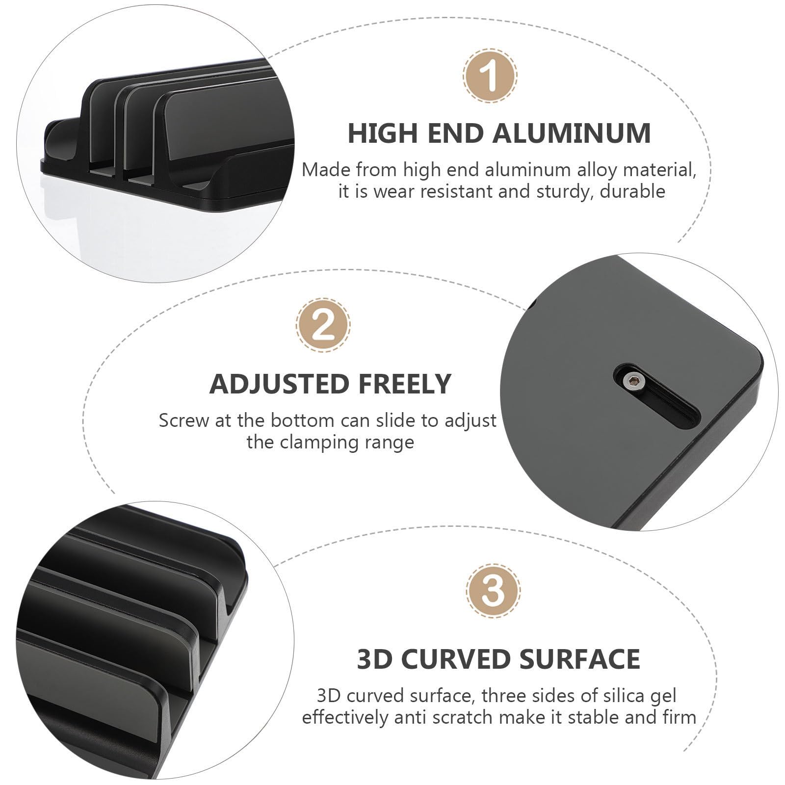 SUPVOX Soporte Vertical Negro para Portátil de Aleación de Aluminio