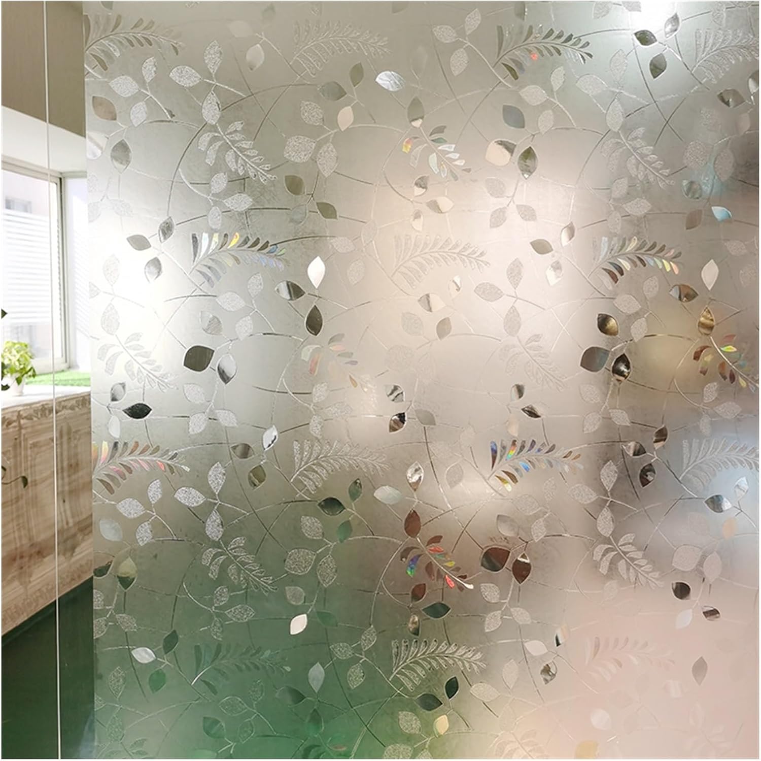 ウィンドウフィルム ウィンドウプライバシー フィルム 3D ビニール 非粘着 静電気接着 装飾 ウィンドウステッカー 熱コントロール