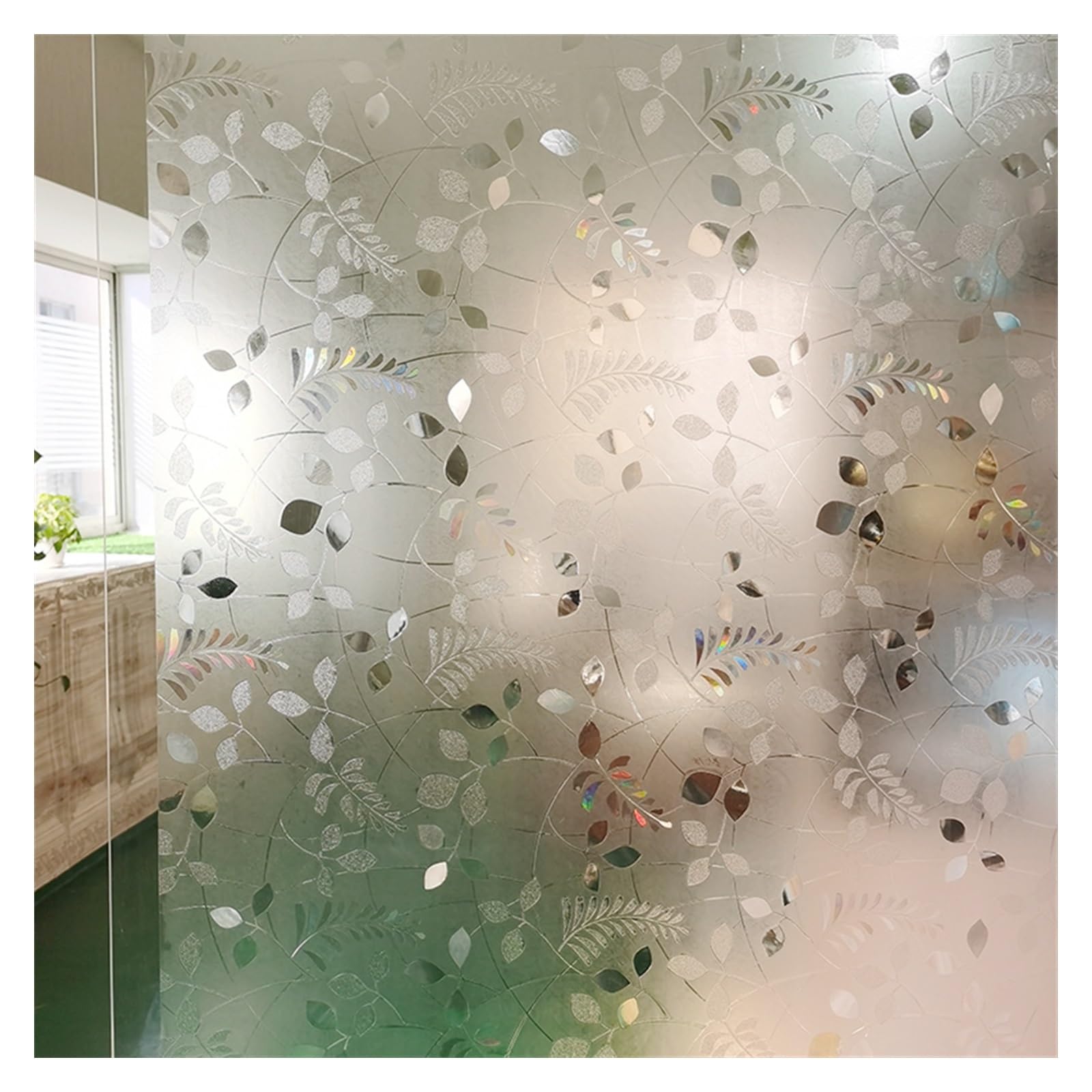 Película de vidrio para ventana, película de cortina de vinilo 3D, pegatina estática no adhesiva para ventana, control de calor, puerta de vidrio anti-UV para decoración de oficina en el hogar