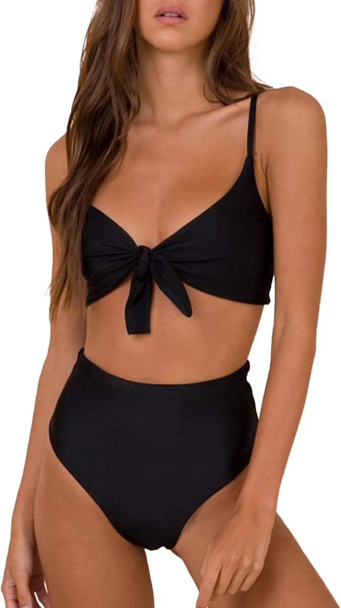 Womens High Waisted Bikini Set Tie Swimsuit Bathing Suit