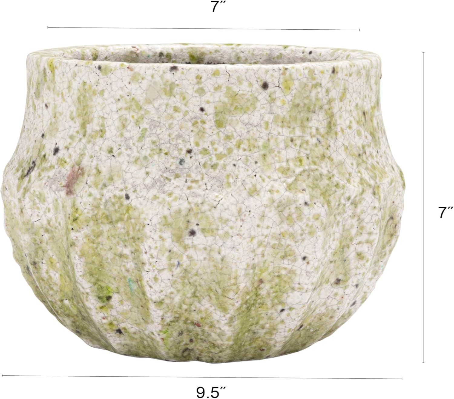 Creative Co-Op Medium Terra-Cotta Planter with Crackle Glaze and Terrazzo Finish, Multicolor