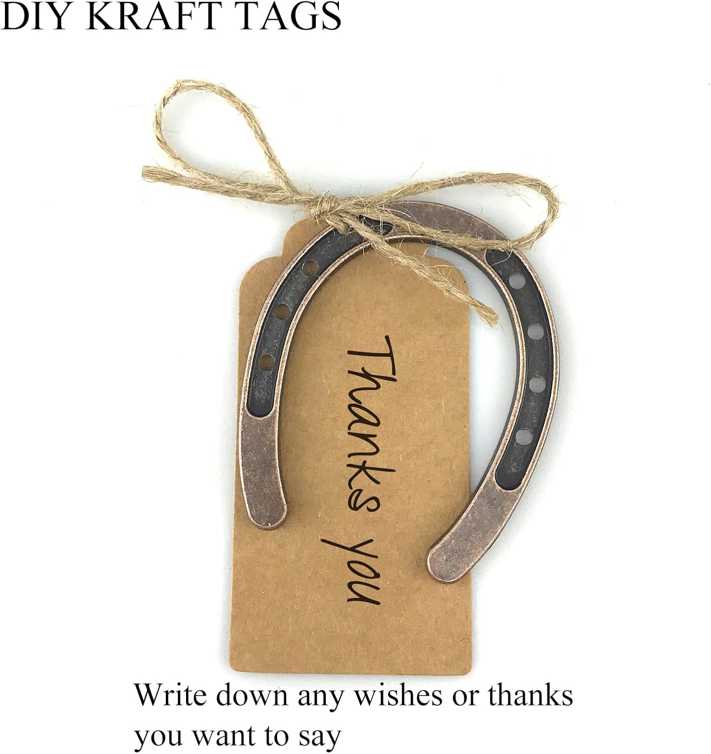 50Pcs Good Lucky Horseshoes Wedding Favors, Horse Shoe Western Decor Party Favors for Cowboy Western Party Decorations, Baby Shower Kentucky Derby Wedding Party Decorations, with Tags - Image 6