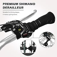 Vista 65 de H&ZT Triciclo para adultos, bicicleta de 3 ruedas, triciclo crucero, con engranaje de 7 velocidades, mango de freno de estacionamiento, escalón