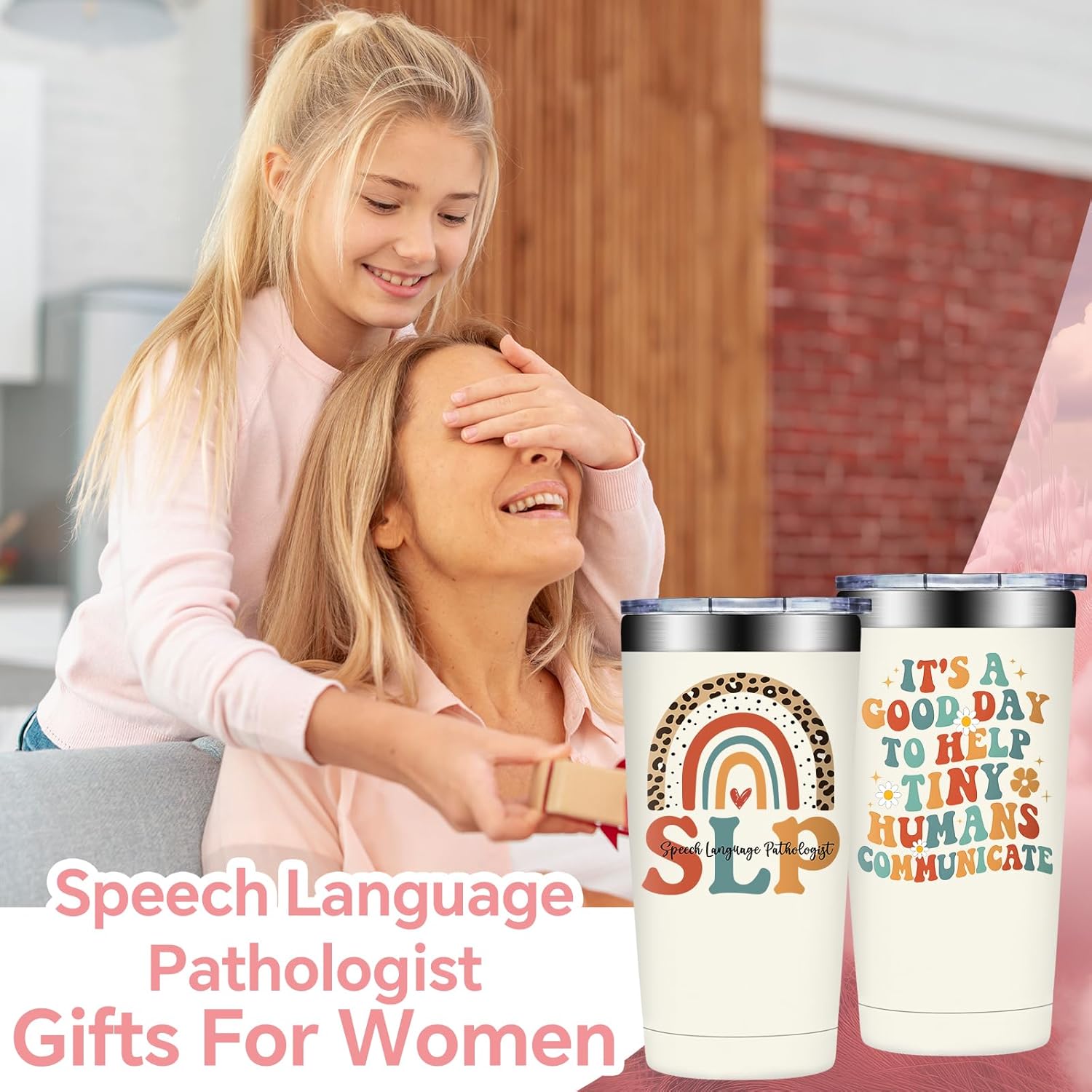 SpenMeta Speech Language Pathologist Gifts for Women - SLP Gifts - Speech Therapy Appreciation Gift for Teacher, Therapist - It's a Good Day to Help Tiny Humans Communicate Tumbler Cup - Image 2