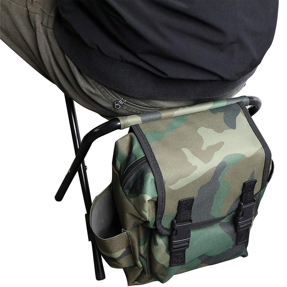 À Dos D'extérieur, Chaise De Pêche, avec Tabouret, Chaise De Camping, Chaise Pliante pour Camping Pique-Nique, Chasse, Pêche, Randonnée, Plage, Barbecue