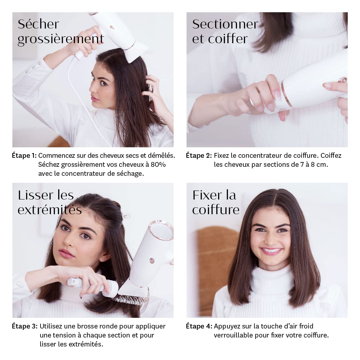 T3 AireLuxe Digital Ionic Sèchecheveux Professionnel Séchage Rapide Léger et Ergonomique Optimisation du Volume Lissage des Frisottis Nombreuses Combinaisons de Chaleur et de Vitesse