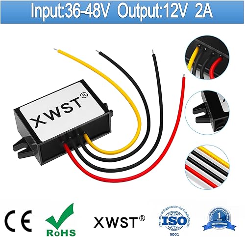 Miniatura 2 de Regulador de convertidor CCCC 36 V 48 V reductor reductor a 12 V 2 A 24 W reductor convertidor de energía impermeable módulo transformador para