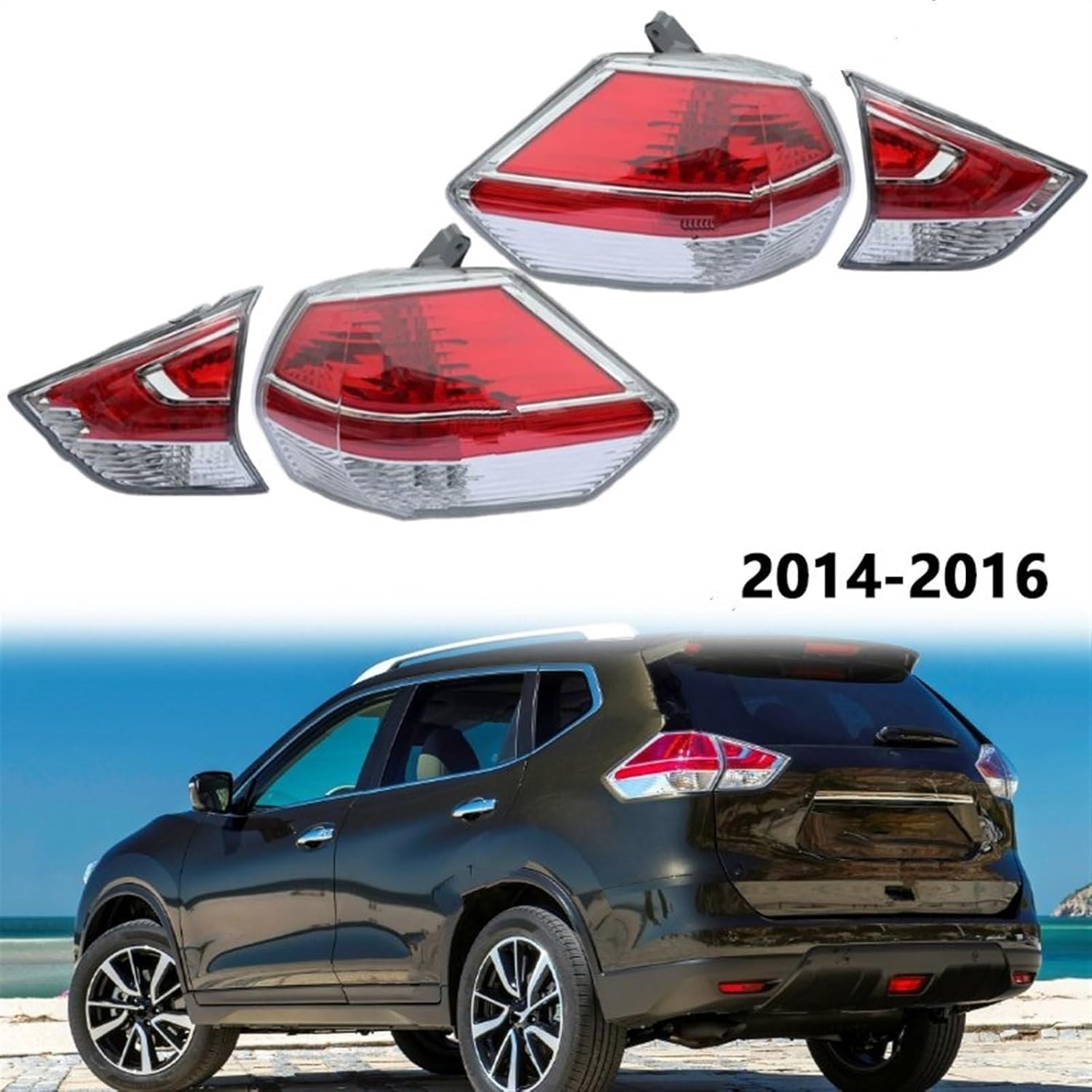 Tail Light Half Assembly Brake Light Housing Cover for Nissan for X-Trail for T32 2014 2015 2016 Car Accessories Rear Tail Light Cover(Inside Left)