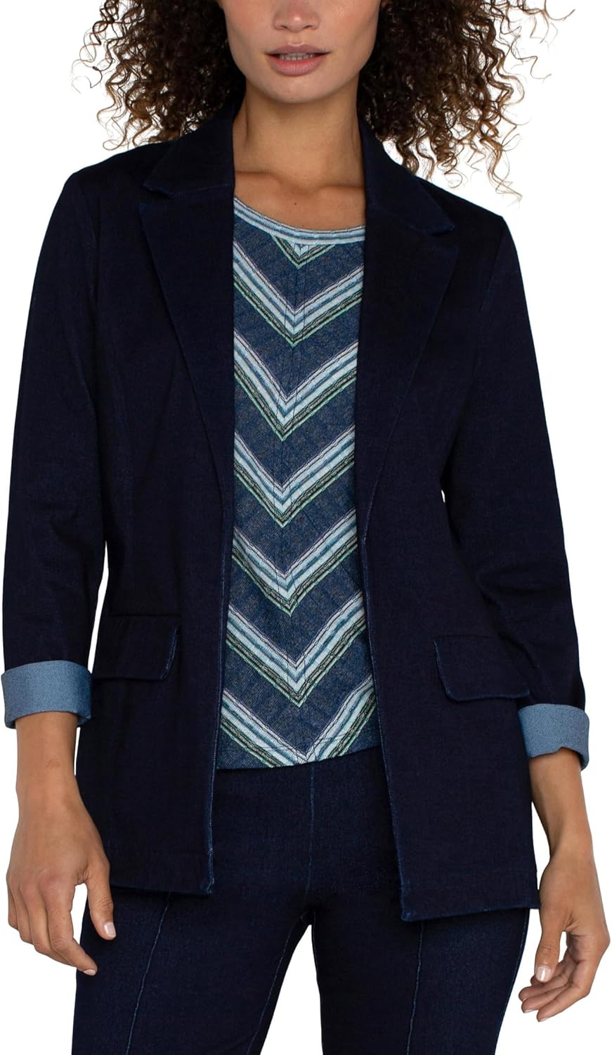 Liverpool Women's Boyfriend Blazer Knit Denim