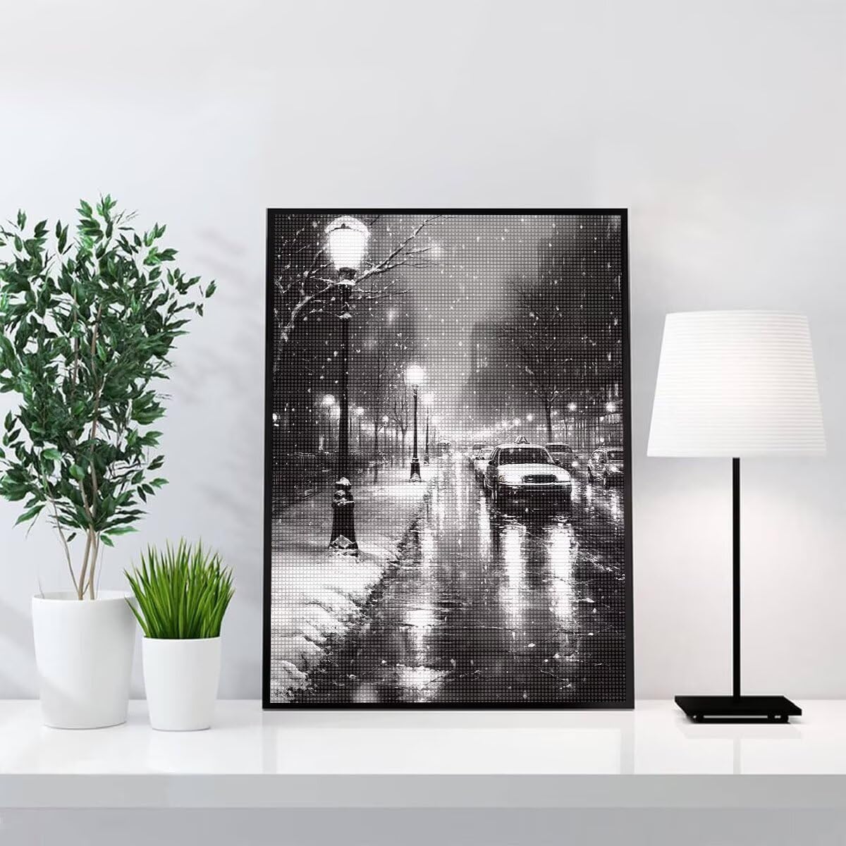 Malarstwo diamentowe dla dorosłych, duży, XXL, 90 x 120 cm, do malarstwa, prostokątne kamienie, na zimę, pełne wiertło, "zrób to sam", haft krzyżykowy, embridery, DIY, zestaw do malarstwa diamentowego