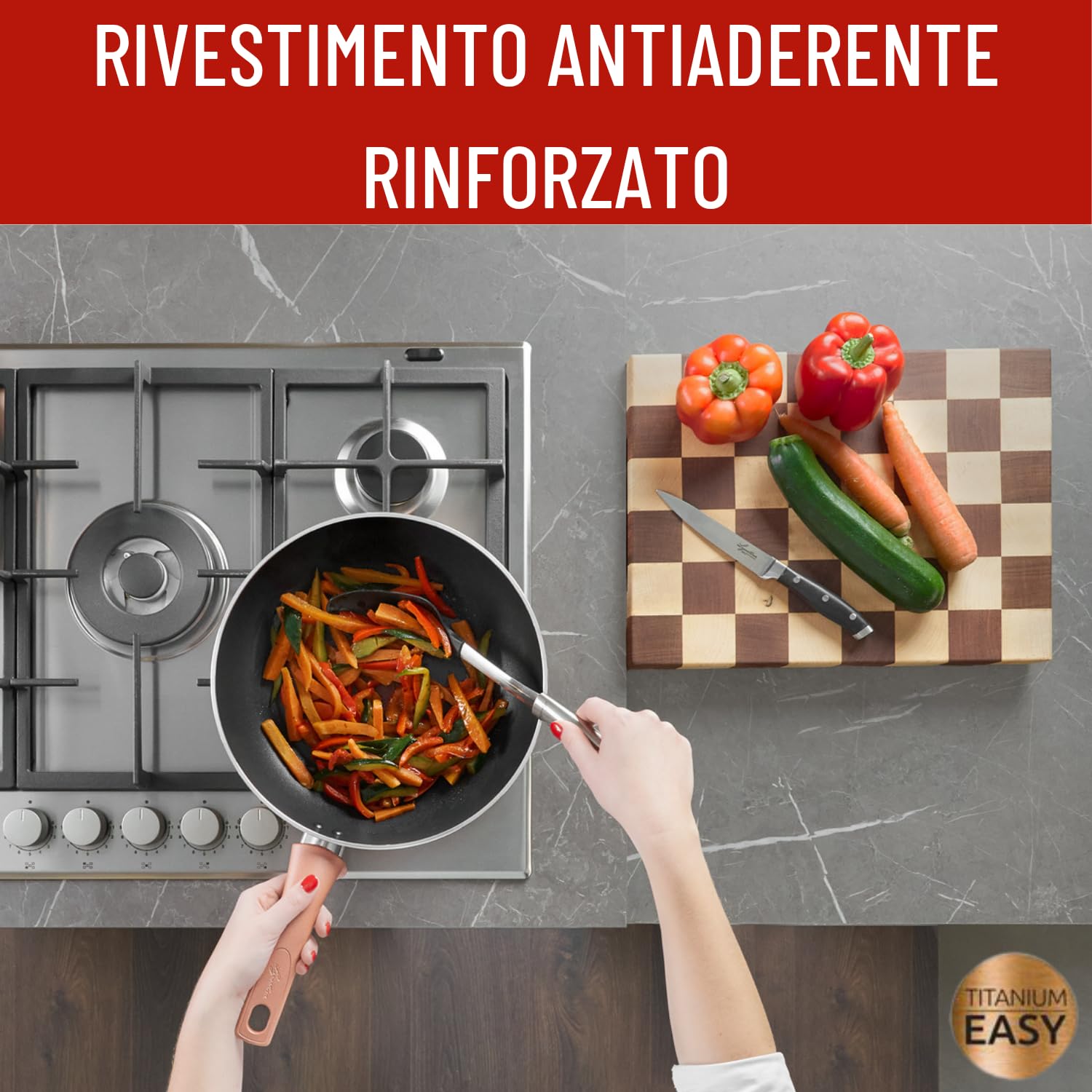 Lagostina Set di Pentole e Padelle Antiaderenti in Alluminio per Gas e Forno 8 Pezzi, Esterno Effetto Rame, Indicatore Cottura Thermo-Signal, con 2 Casseruole, 2 Padelle, Tegame, 3 Coperchi