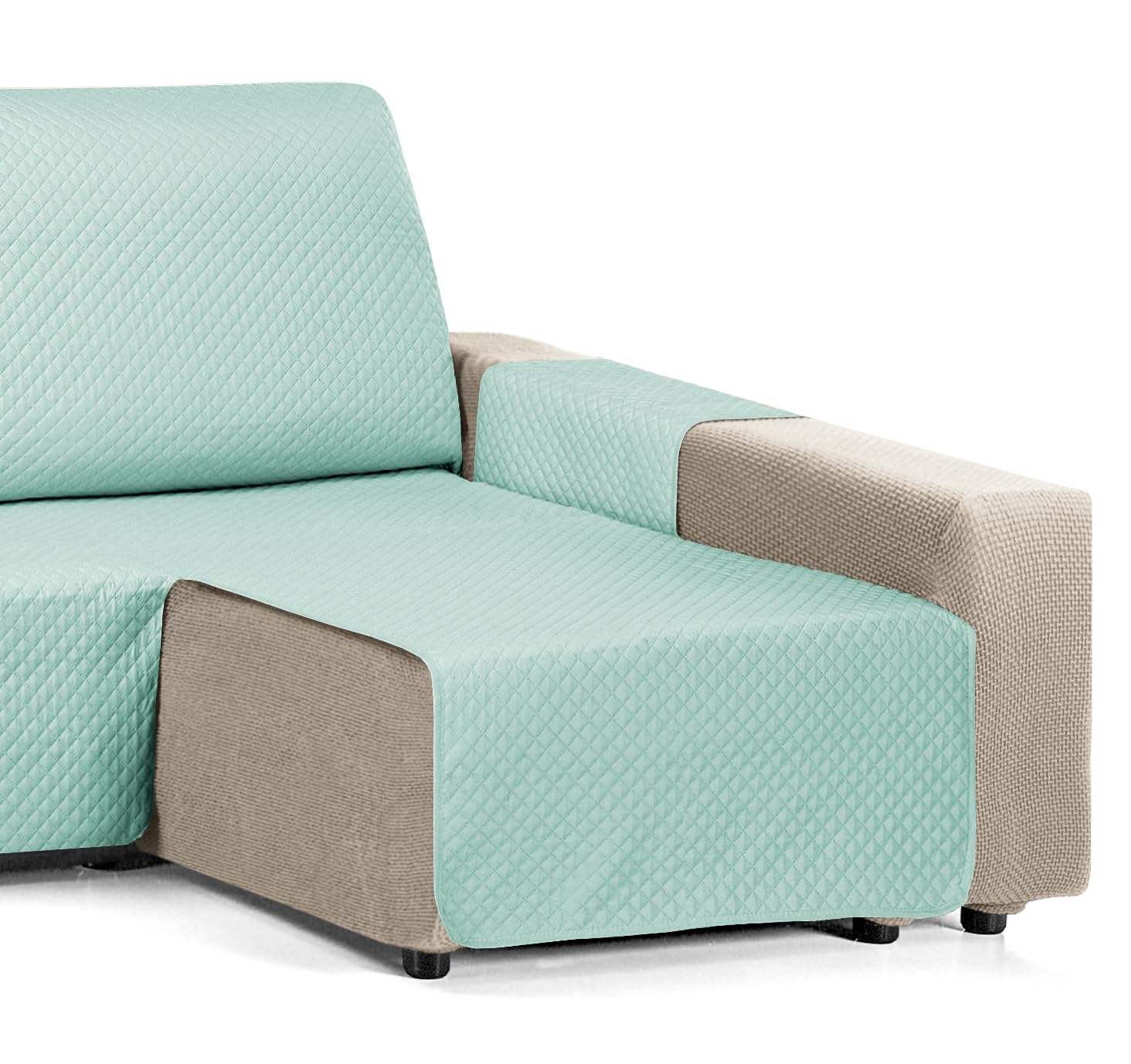 Martina Home Cubre Chaise Longue Acolchado Diamond, 280 cm, Agua Marina - Universal