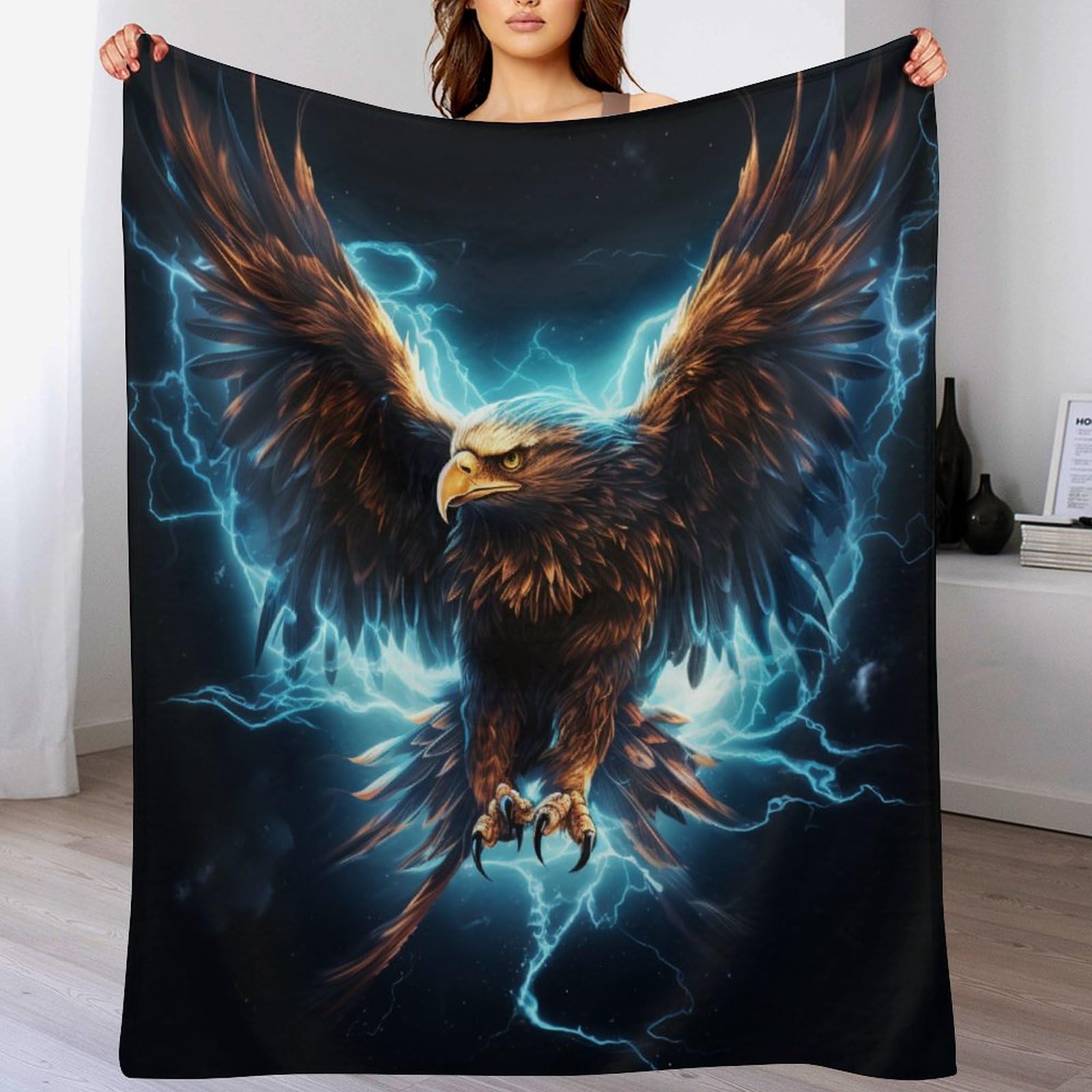 Manta de águila para sofá cama forro polar suave de franela 130x150cm