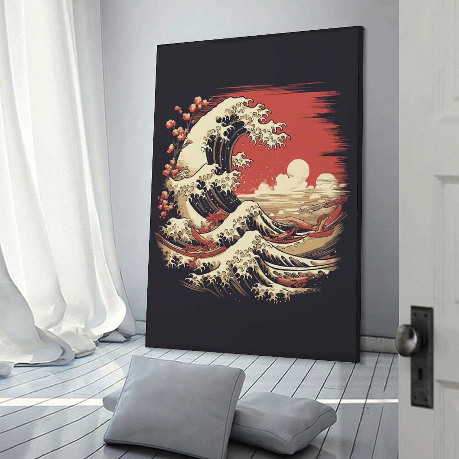 Junmoney Frame-Vintage Japan Landscapes Decorative Wall Artwork Vintage Japan Landscapes, 12X18inch(30X45cm), For Lounge, Bedroom Or Personal Spaces, Thoughtful Wall Decor For Art Lovers