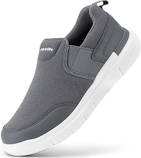 FitVille Men's Extra Wide Slip on Walking Shoes, Lightweight Non-Slip Breathable Casual Loafers for Standing All Day