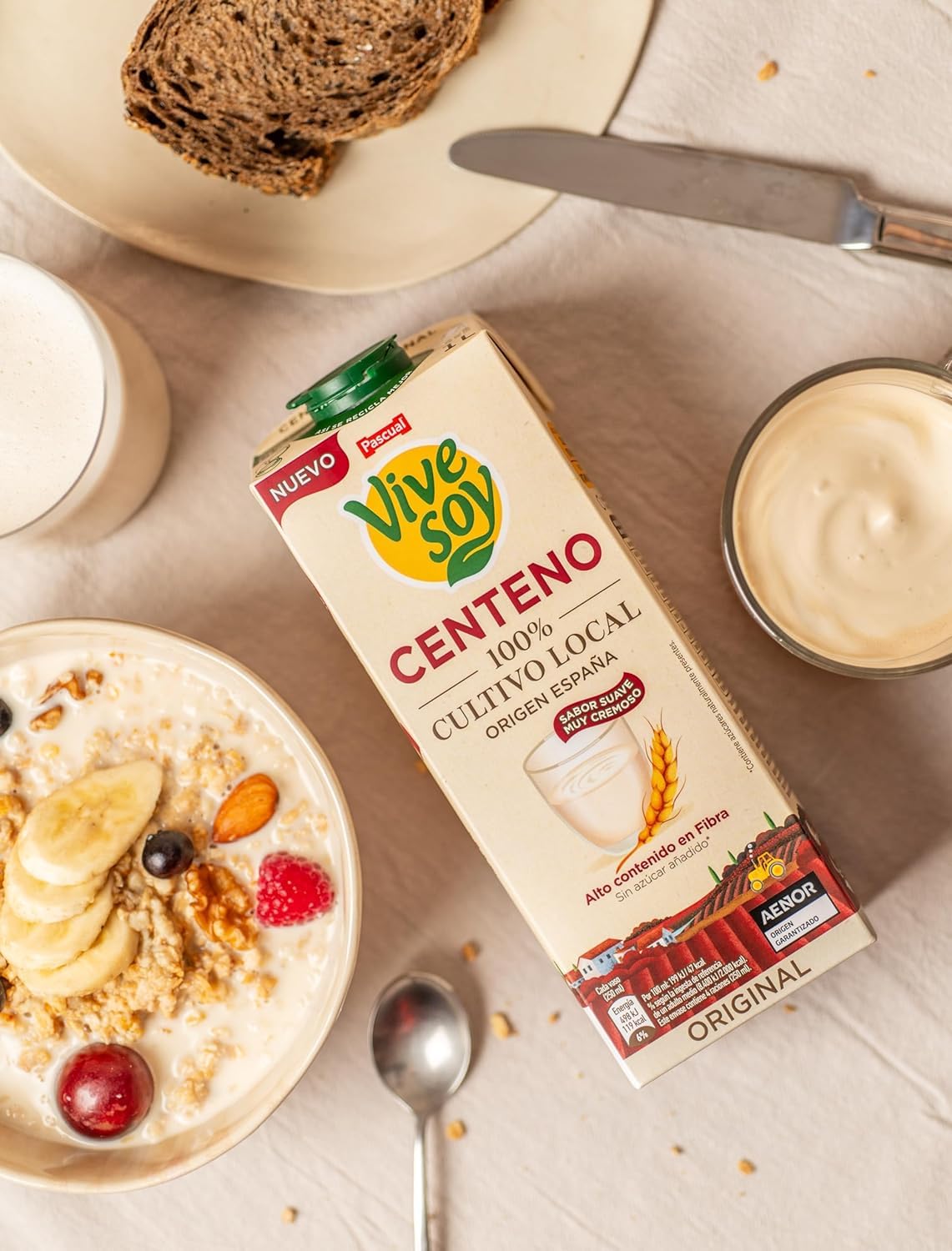 Vivesoy Bebida 100% Vegetal Centeno 100% Origen Español Pack 6 x 1L