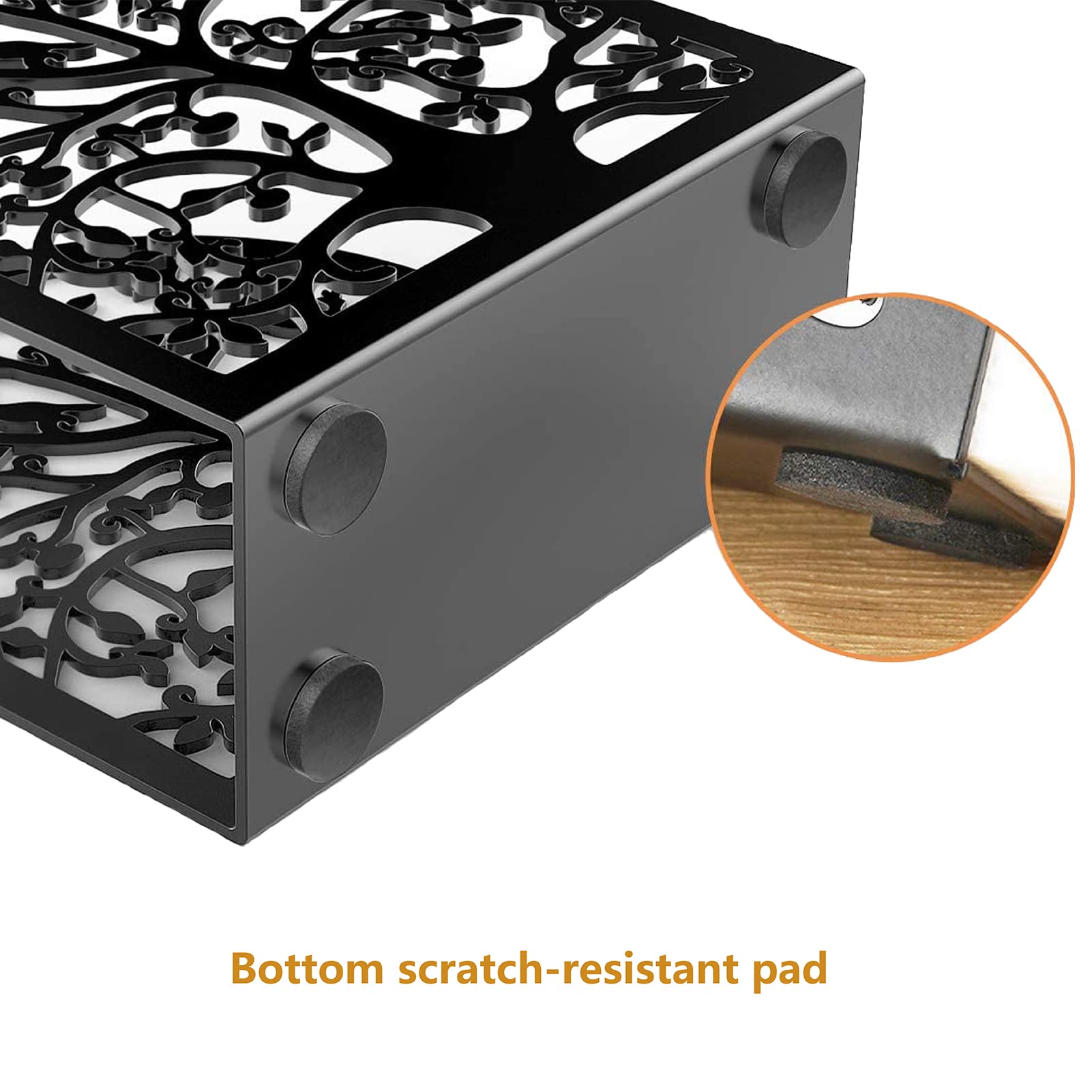 Cute Cat-Shaped Metal Napkin Holder For Kitchen Table – Modern Black Iron Serviette Stand With Anti-Slip Bottom 6 thumbnail image