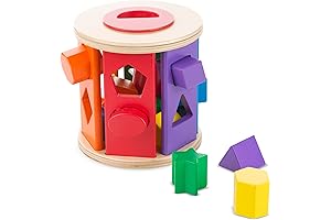 Melissa & Doug Match and Roll Shape Sorter - Classic Wooden Toy