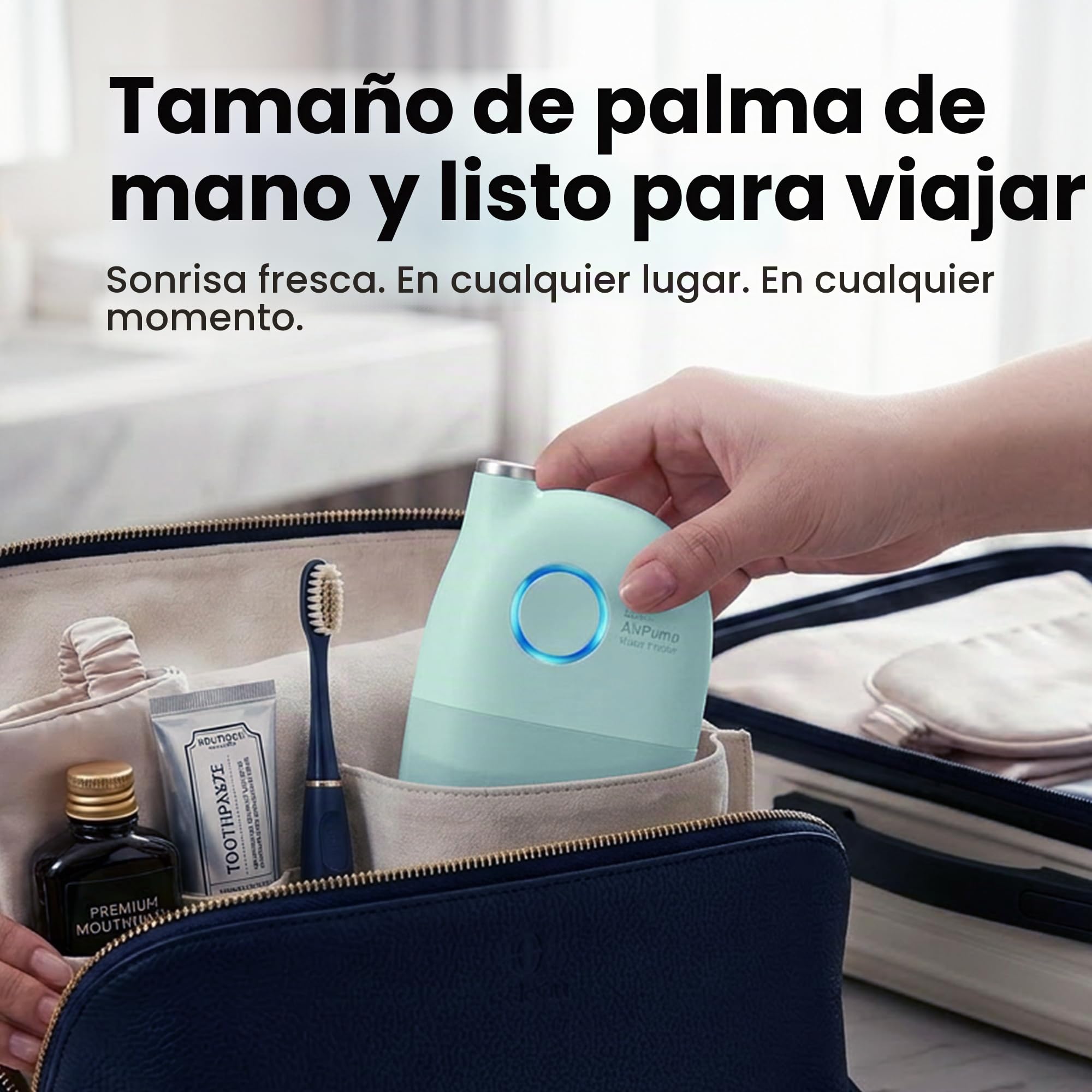 Oclean AirPump 10 Hidropulsor Dental Inalámbrico, Jet Dental Portátil con 3 Modos, Ideal para Electrodomésticos Ortodónticos y Alineadores, Hasta 40 Días de Autonomía, Verde