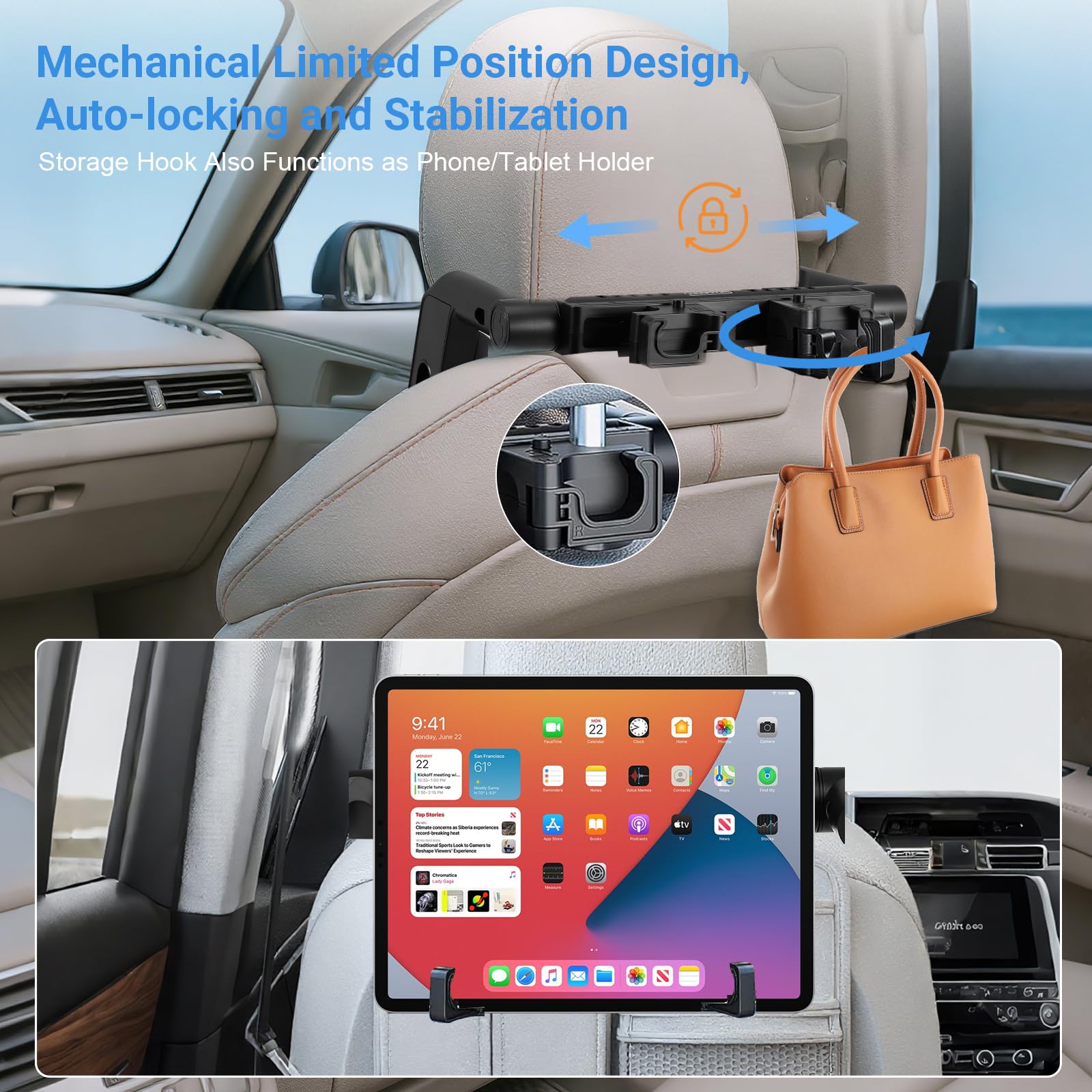 Kopfstütze Auto Kinder, Auto Kopfstütze 2025 Upgrade 360° Drehbare Reise Nackenstütze - 3 Punkt Verbindung Verstellbare Autositz Nackenkissen für Erwachsene,Atmungsaktive Memory Foam