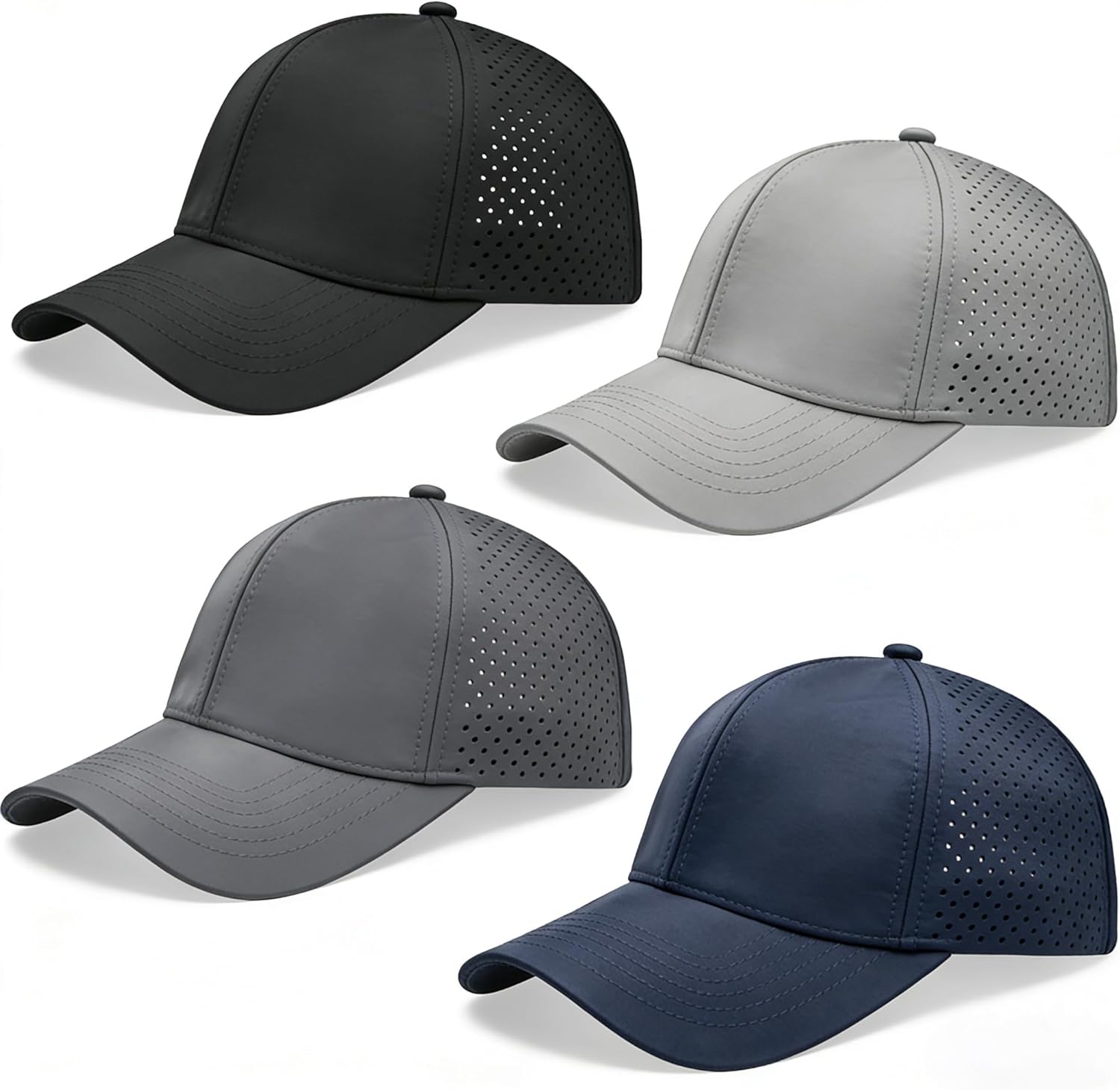 Quick Dry Baseball Cap Breathable Mesh Snapback Hat Sun and Rain Protection Golf Ball Cap for Men Women