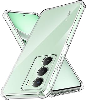 جراب حماية رفيع للغاية وناعم من البولي يوريثين المقاوم للحرارة والسيليكون مقاوم للصدمات مع امتصاص الصدمات ومضاد للخدش لموبايل ريلمي 14x، بلون شفاف من انوكوا