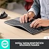 Logitech K860 ERGO Gelişmiş Ergonomik Kablosuz Klavye, Bilek Desteği, Bluetooth ve USB Bağlantılı, Sessiz, Özelleştirilebilir Tuşlu, Konforlu Bölünmüş Türkçe Q Klavye, Siyah