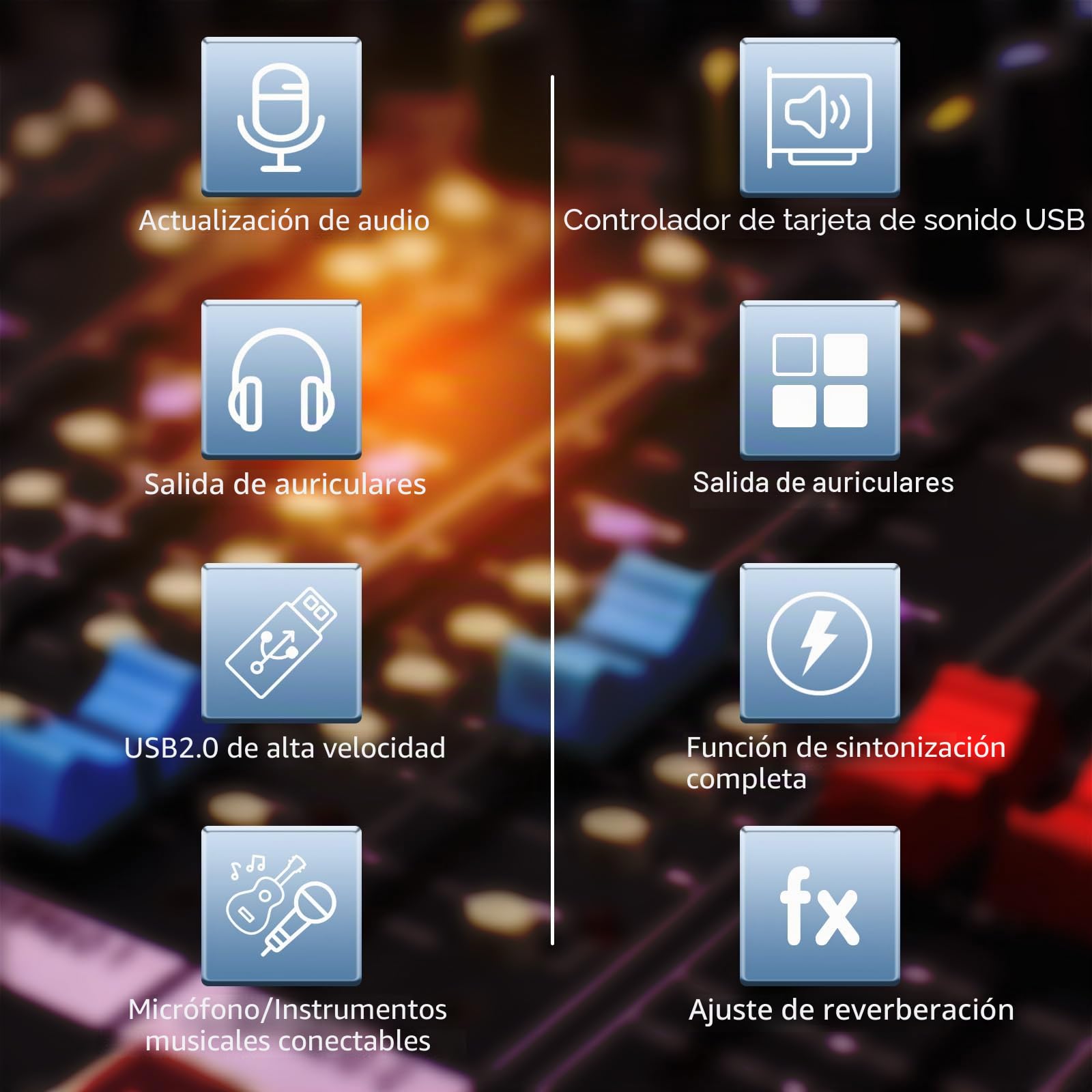 Tarjeta de sonido de grabación de 4 canales con interfaz de audio sin controlador, tarjeta de sonido USB 4 entradas 4 salidas, alimentación fantasma de 24 bits/192 kHz 48 V para grabación