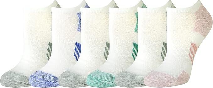 Amazon Essentials Women's Performance Comfortable Cotton Cushioned Breathable Athletic No-Show Sports Socks, 6 Pairs