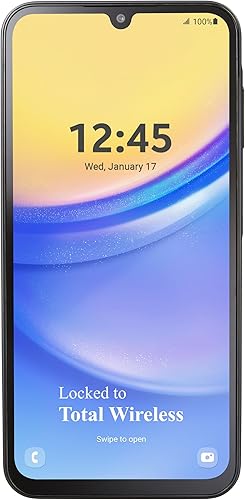 total wireless Samsung A15 5G Teléfono inteligente prepago bloqueado, 64 GB, negro - Incluye llamadas ilimitadas de $40, texto y datos plan de 30