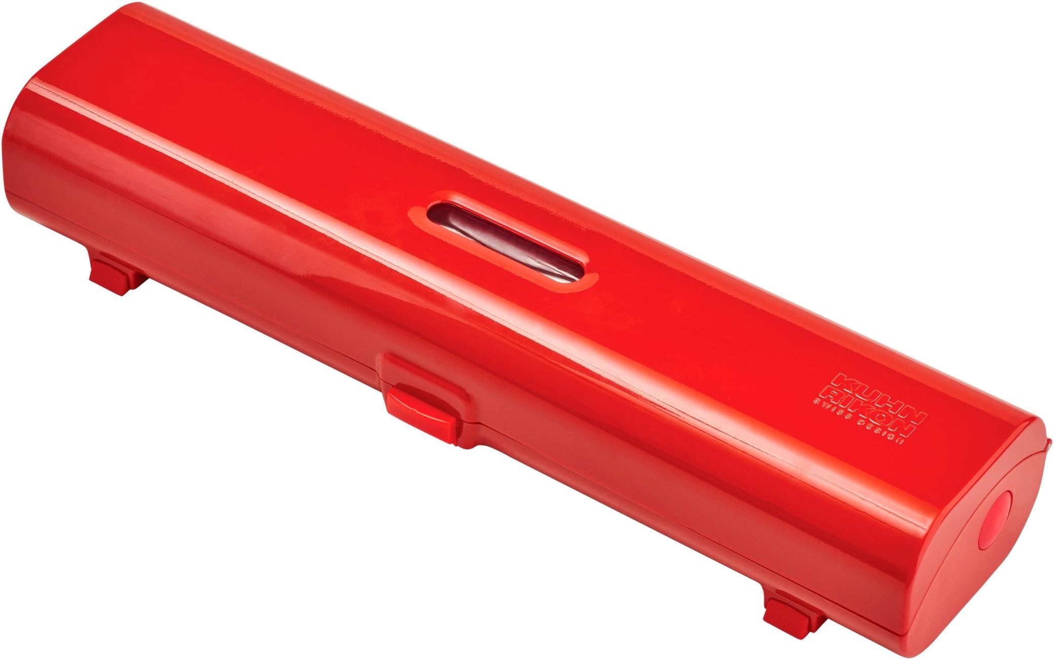 Kuhn Rikon Fast Wrap Dispenser for Cling Film and Aluminium Foil, Clean Cut Wrap Organiser with Non-Slip Feet, Easy Load and Measure, Fits Standard Rolls up to 33cm, Red