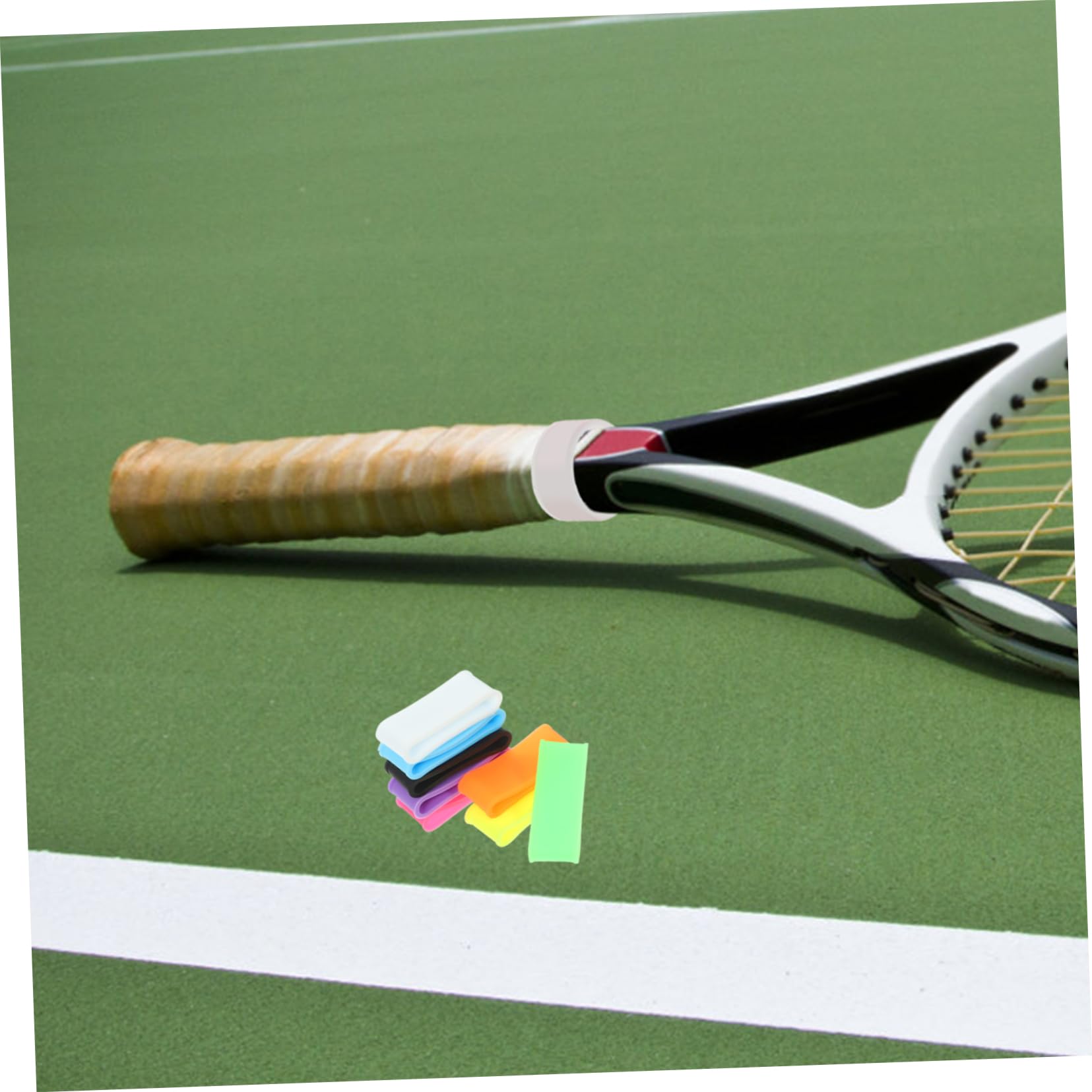 Gummi Ring 8x Silikon Für Tennis- & Badmintonschläger - Rutschfester Griffbandhalter Gummi Ring Tennisschläger
