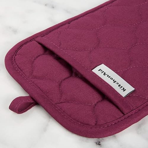 Vista 56 de KitchenAid Guantes de horno de tela de toalla de algodón acolchados, soporte para ollas, juego de 4 toallas de cocina, resistentes al calor, agarre